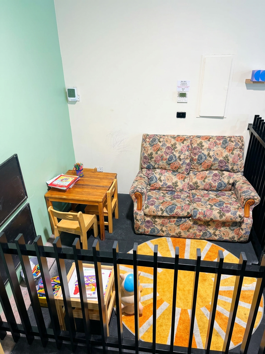 A-New Fitness kids corner with toys, table and couch